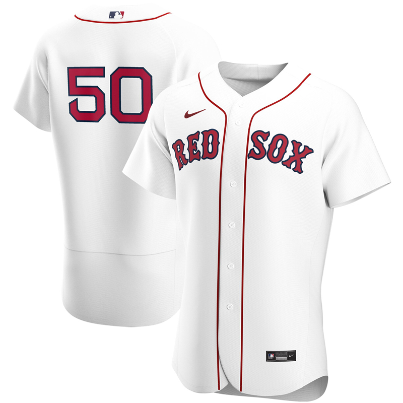 2020 MLB Men Boston Red Sox #50 Mookie Betts Nike White Home 2020 Authentic Player Team Jersey 1
